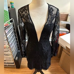 NWT NBD Little Black Lace Dress